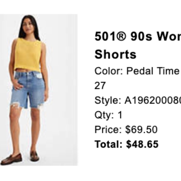 NWT Levi's 501 '90s Shorts - Picture 6 of 6